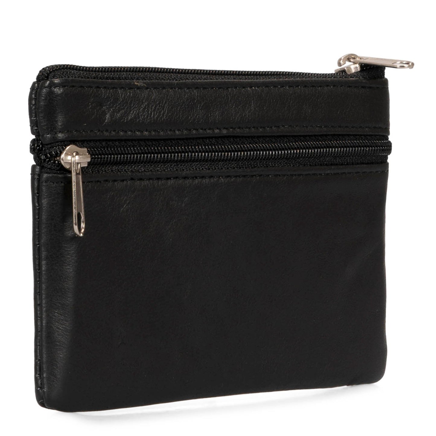 Basics Large Leather Front Zip Coin Case